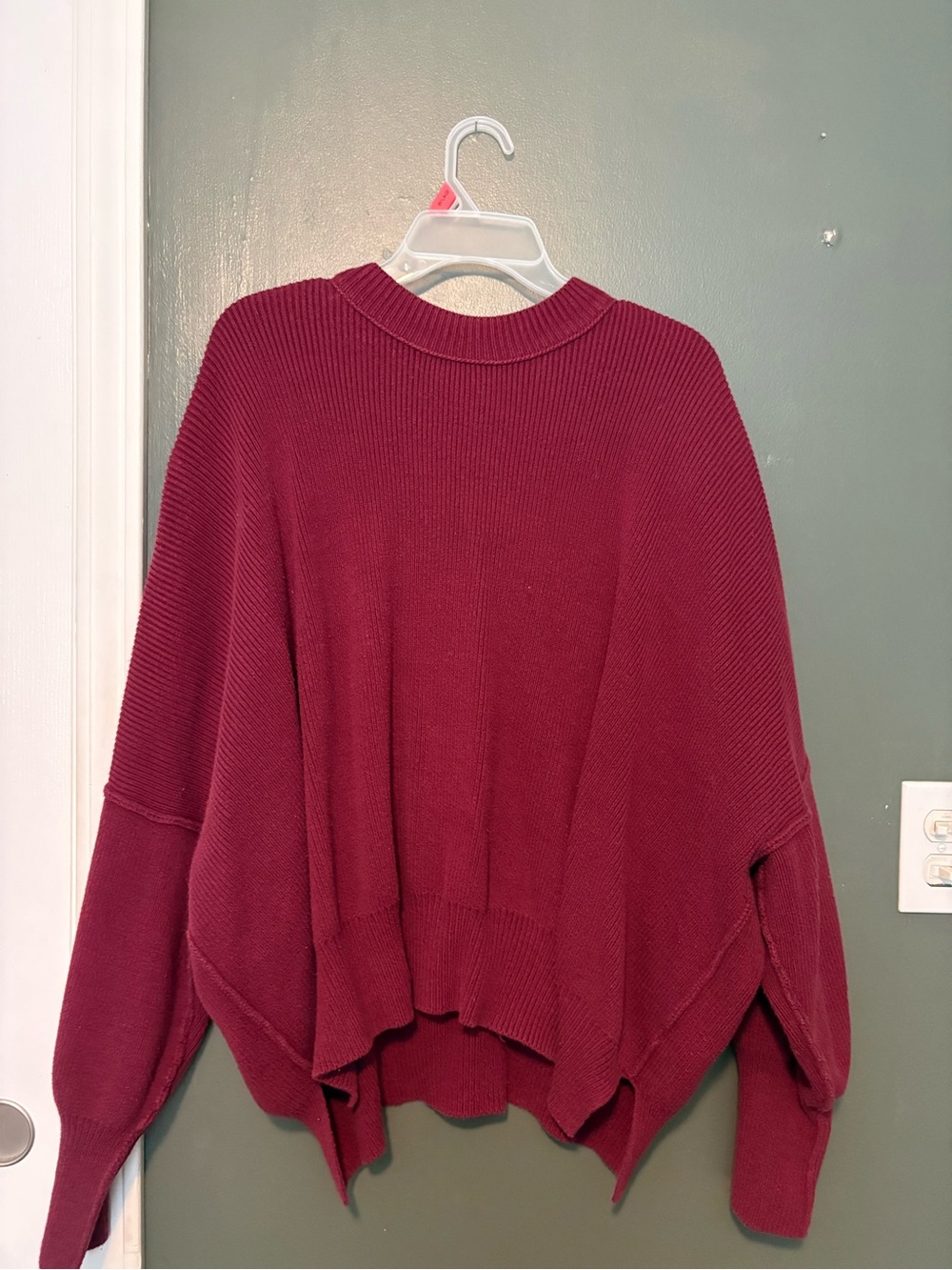 Free People Easy Street Tunic Sweater Medium Burgundy
